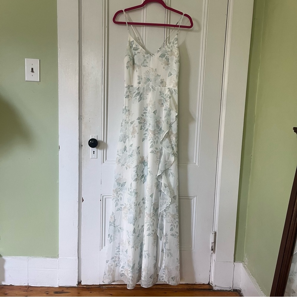 Birdy Grey Theresa Chiffon Dress in Sage Spring Garden